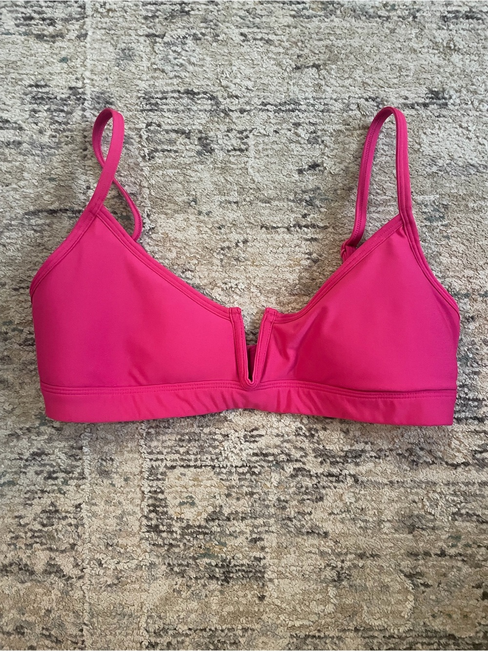 Pepper V-Notch Hot Pink Bikini Top